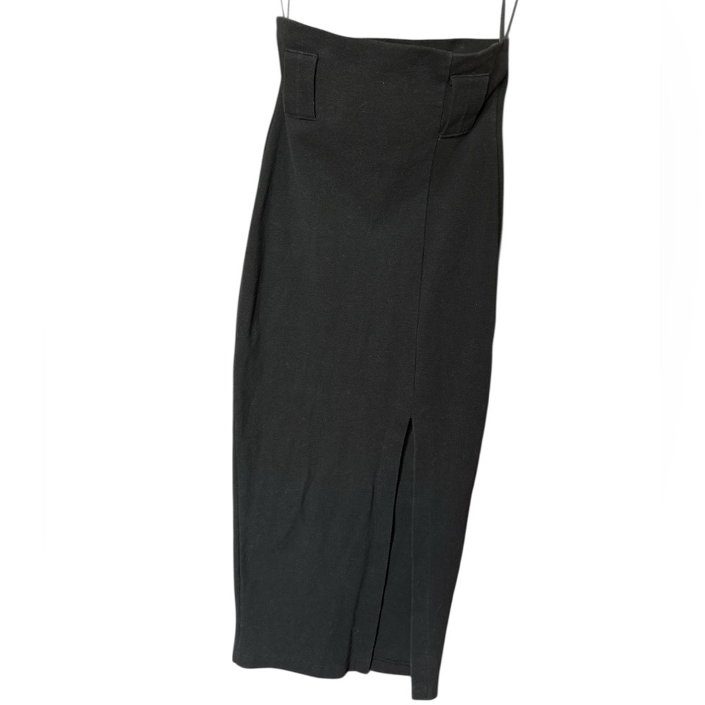 Vintage YES Clothing Co high waisted black pencil skirt high slit form fitting S